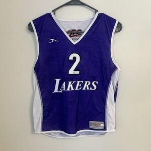 Youth Lakers Basketball Jersey #2 Purple White‎ Reversible YS 2PC Sports